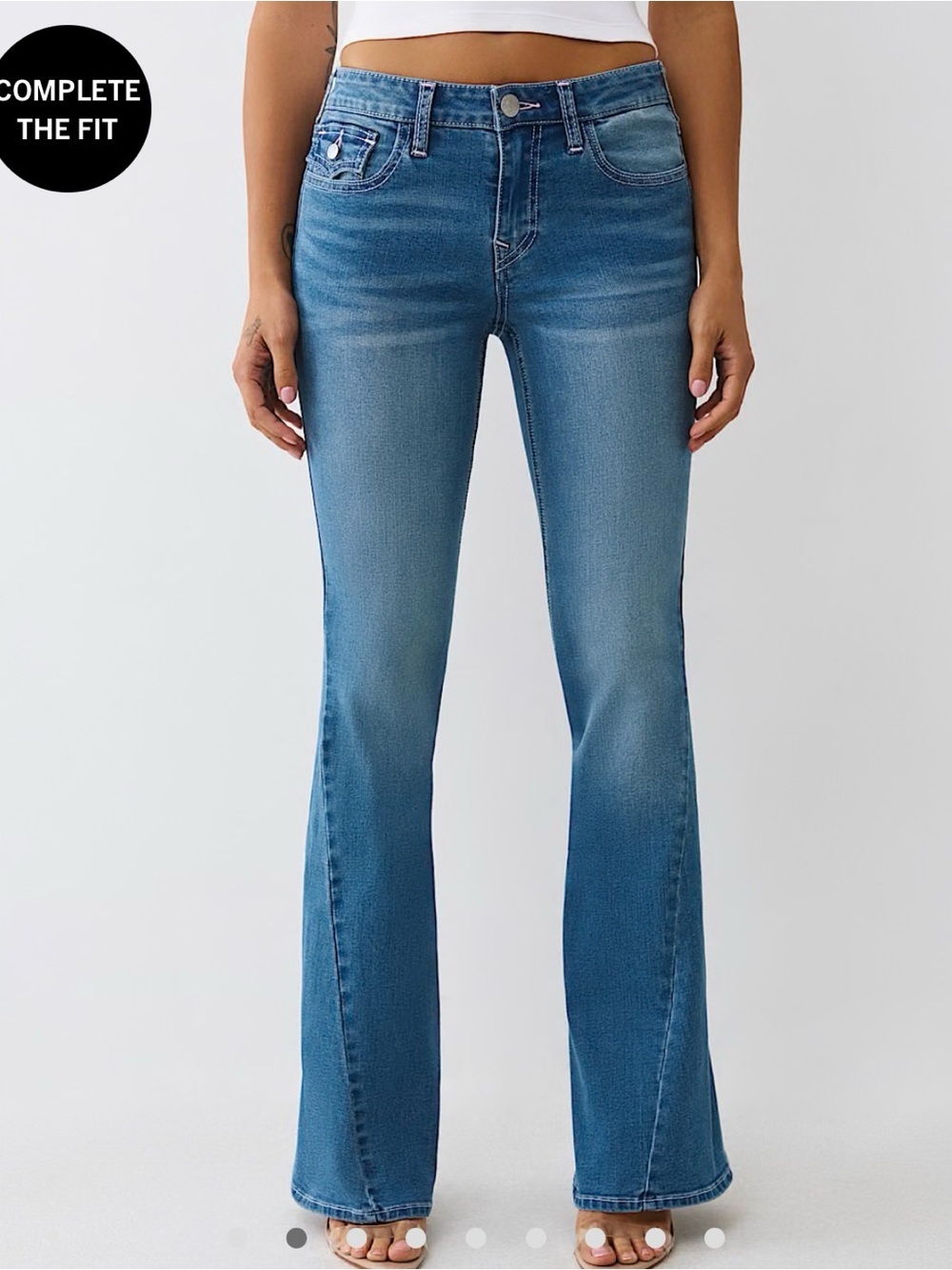 Women's True Religion Joey Mid Rise Flare Denim Jeans